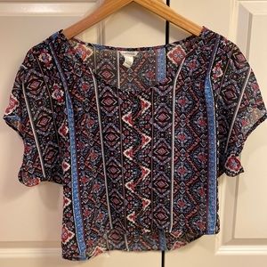 Multicolored tunic top